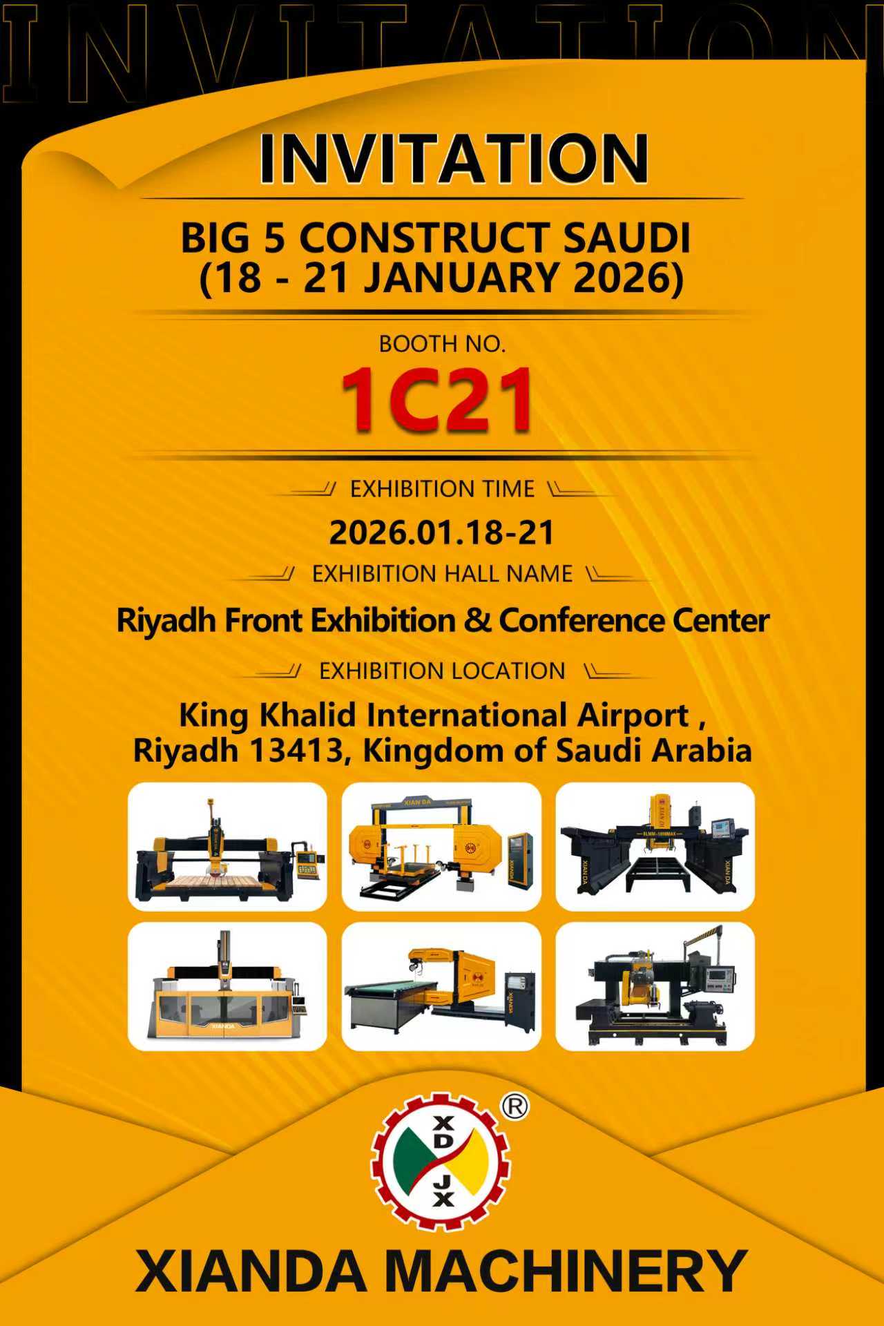 XIANDA MACHINERY bjuder in dig att bevittna de senaste innovationerna på BIG 5 CONSTRUCT SAUDI 2026
